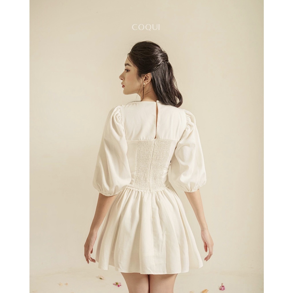 Váy trắng Dara Dress dự tiệc tay phồng - COQUI