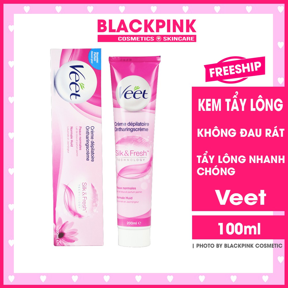 Kem tẩy lông Veet Hair Removal Cream 100ml Pháp, tẩy lông nhanh, không gây đau rát, thành phần tự nhiên an toàn cho da
