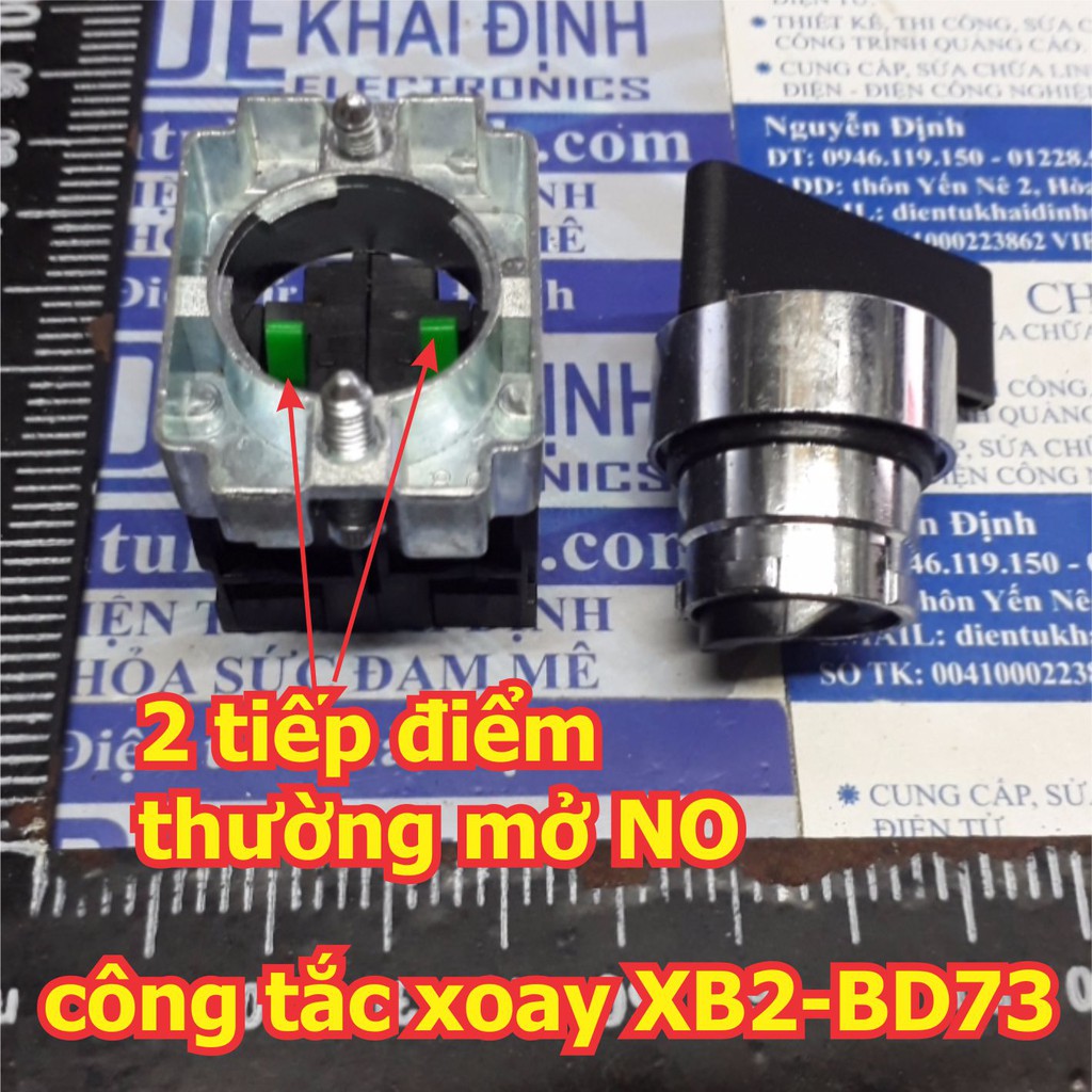 Công tắc xoay tủ điện 1 RESET, 1 ON/OFF , 2 thường mở, phi 22mm, XB2-BD73 kde5621