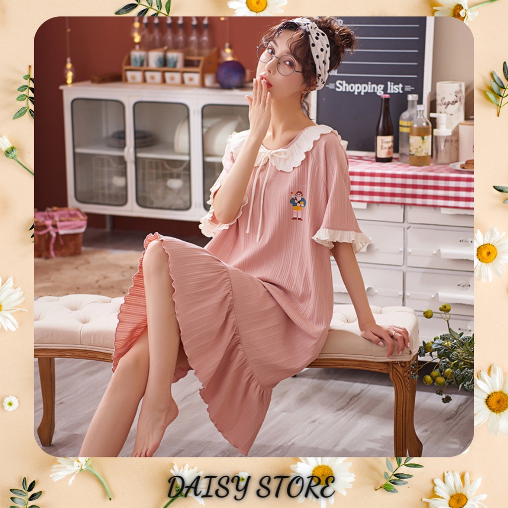 [ORDER] Đầm Ngủ Nữ Daisy Store Vải Cotton Mỏng Thoáng Mát Phong Cách Dễ Thương Công Chúa