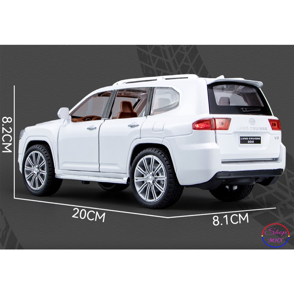 Xe mô hình sắt Toyota Landcruiser LC300 TẶNG KÈM BIỂN SỐ tỉ lệ 1:24 hãng Sheng Run 3 màu