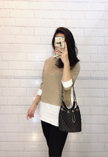 Áo len phối sơ mi