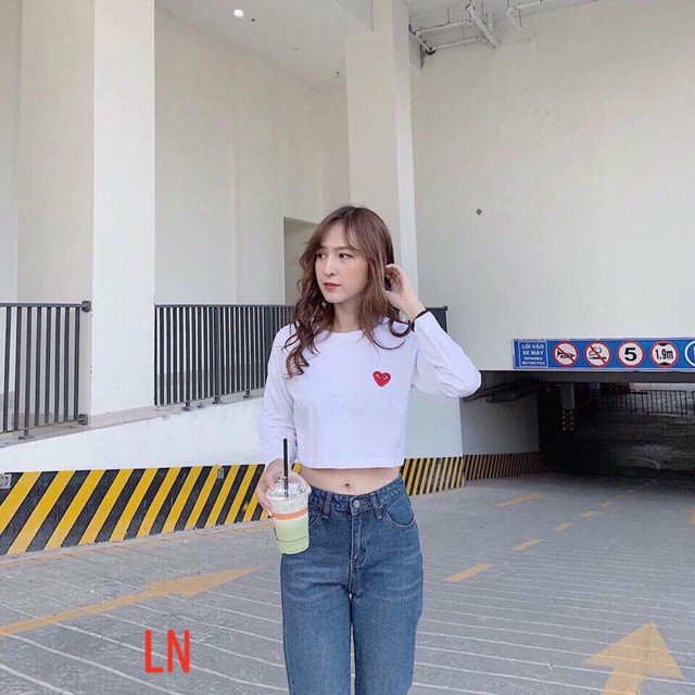 [FREESHIP ĐƠN TỪ 50K] Áo croptop tim mắt dài tay LNG1119