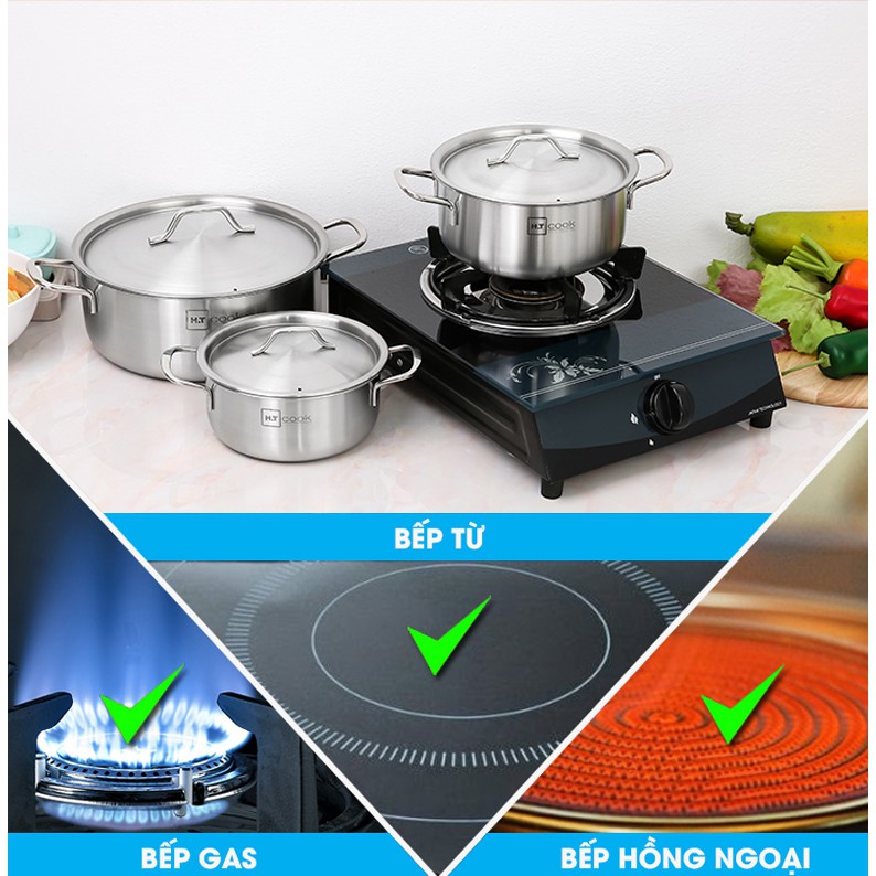 BỘ 3 NỒI HT COOK, inox 430 cao cấp