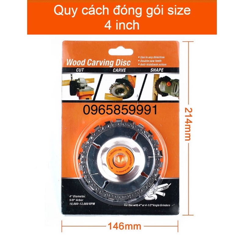 Đĩa Cưa Xích Gắn Máy Mài Cầm Tay Đa Năng ( Lưỡi Cưa Xích )
