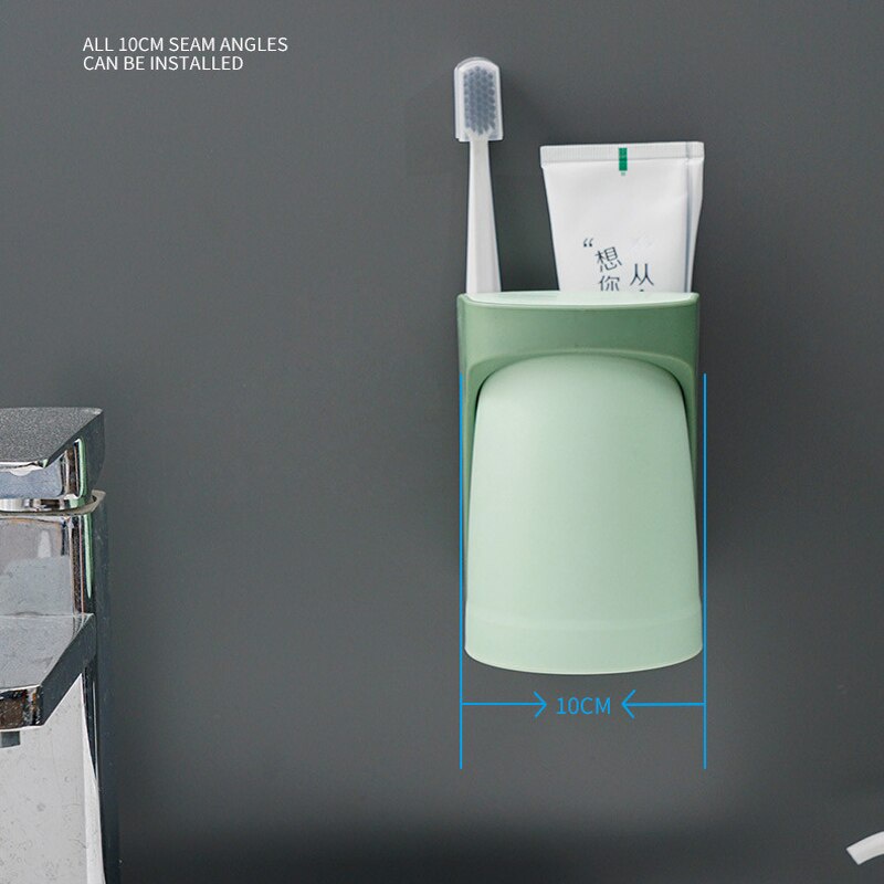 [Hàng mới về] Giá đỡ bàn chải đánh răng gắn tường không cần khoan tiện dụng