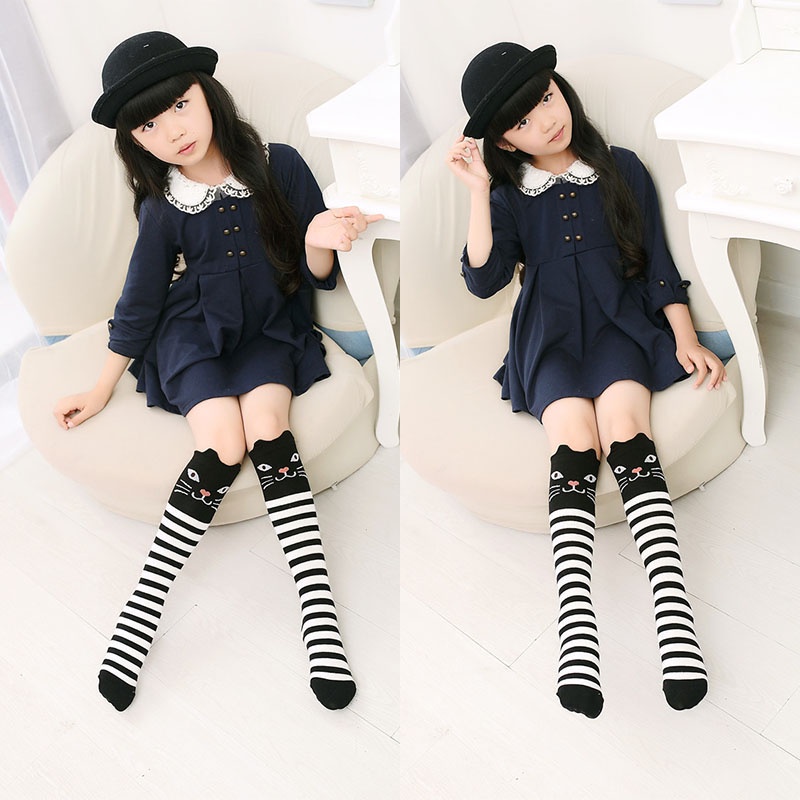 Vớ Cotton Mềm Co Giãn In Họa Tiết Động Vật Hoạt Hình Dễ Thương Cho Bé Gái