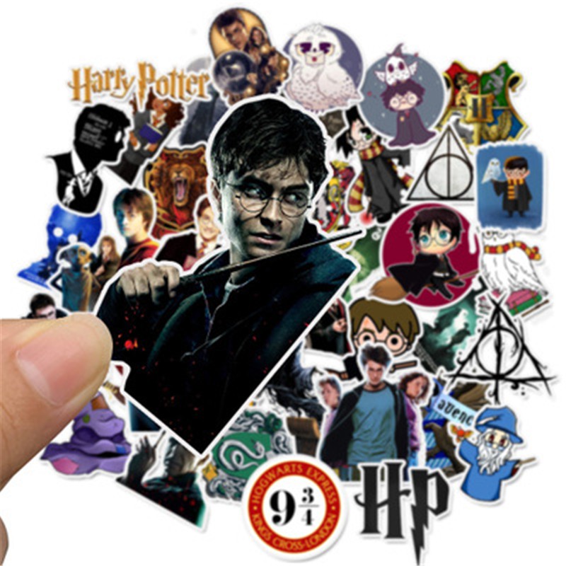 Bộ 50 Miếng Dán Trang Trí Hình Nhân Vật Phim Harry Potter Độc Đáo