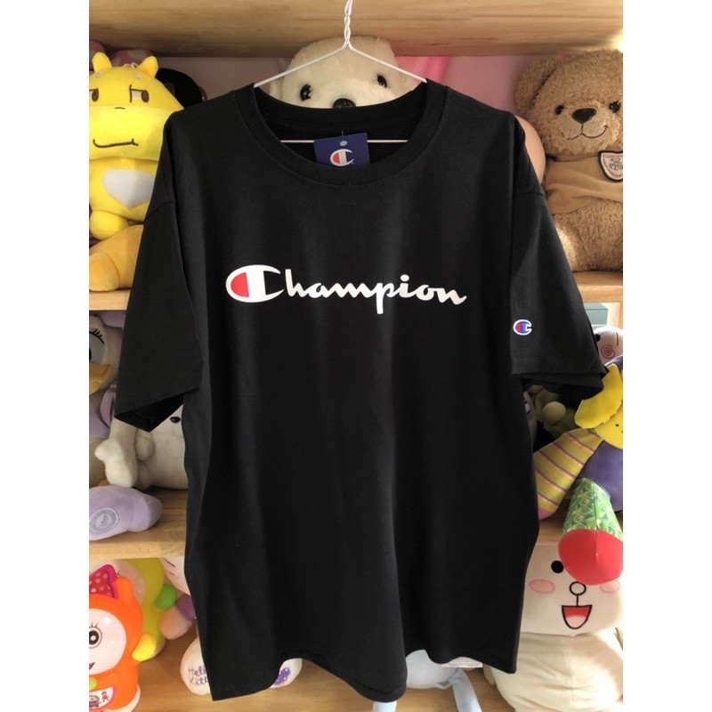 Áo thun Champion Graphic Jersey Tee, Script Logo, Black