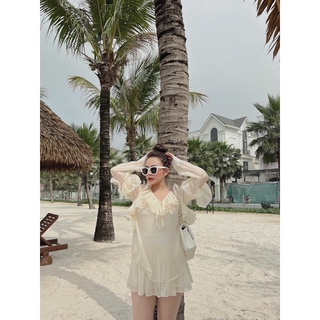 Set tơ bèo cổ V mix cvay