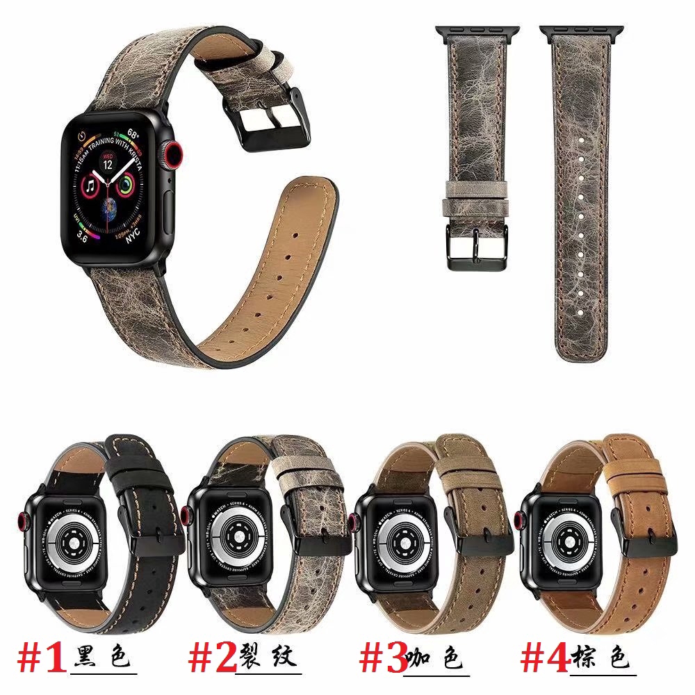 【Apple Watch Strap】Dây đeo bằng da cho đồng hồ thông minh Apple Watch Series se / 6 / 5 / 4 / 3 / 2 / 1 (38mm 42mm 40mm 44mm)