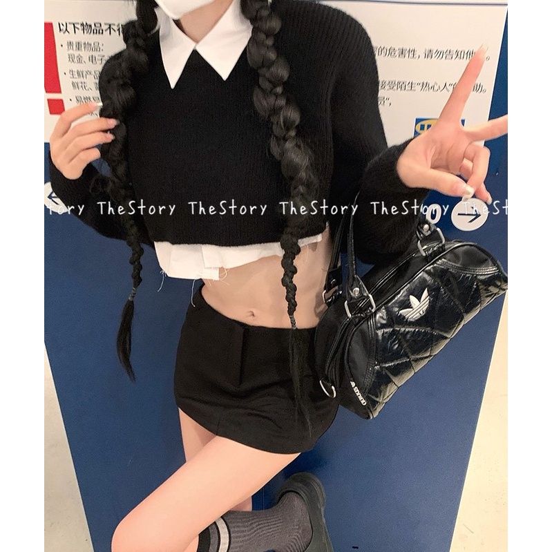 Áo len croptop trơn  A2647