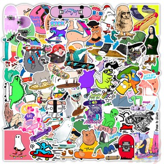 ❒✟❉ Let's Skateboard - Cool HipHop Funny Cartoon Mixed Stickers 100Pcs/Set DIY Fashion Luggage Laptop Decals Doodle