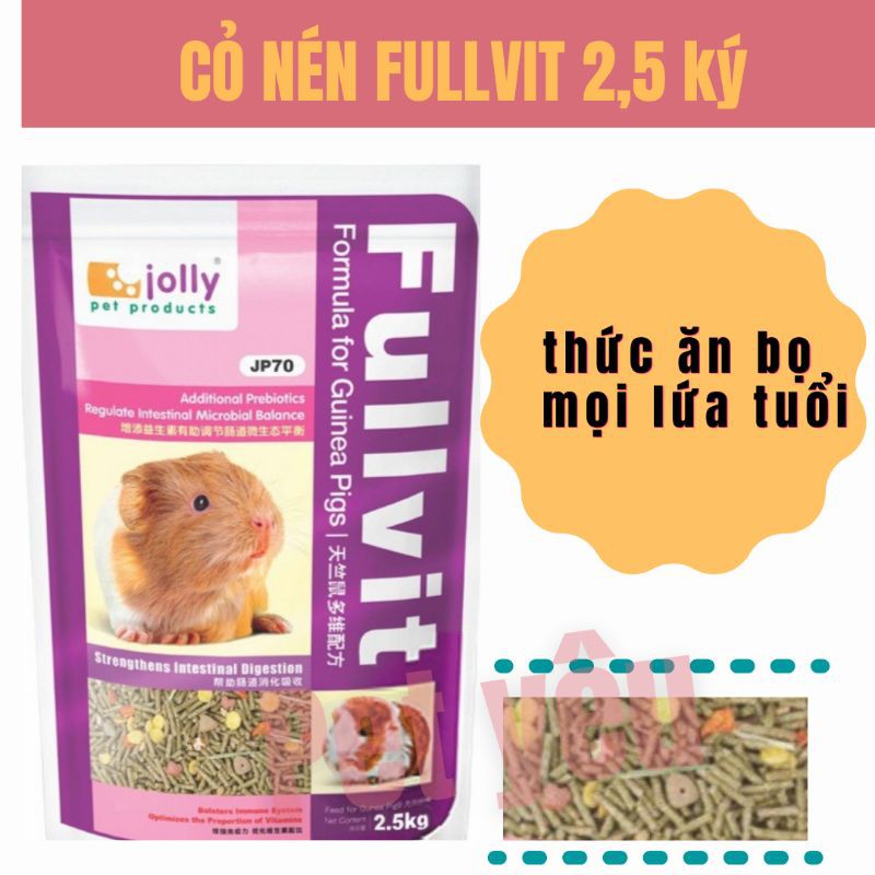 Cỏ nén FULLVIT (2,5 kg) thức ăn ăn bọ DaTe mới 100%