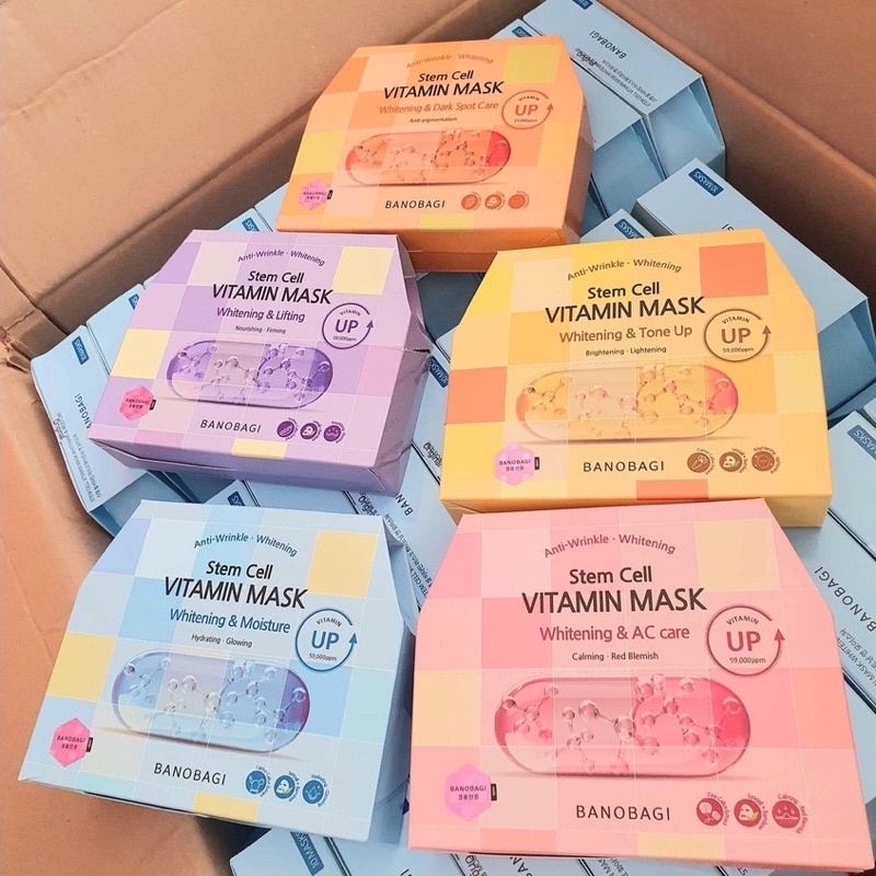 Mặt Nạ Giấy Dưỡng Ẩm Trắng Da Banobagi Stem Cell Vitamin Mask 30ml mẫu mới