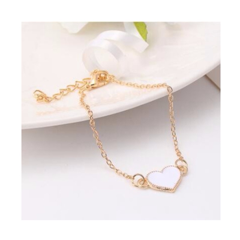 Dây chuyền lắc tay trái tim màu sắc đơn giản giá rẻ cho nữ VC08