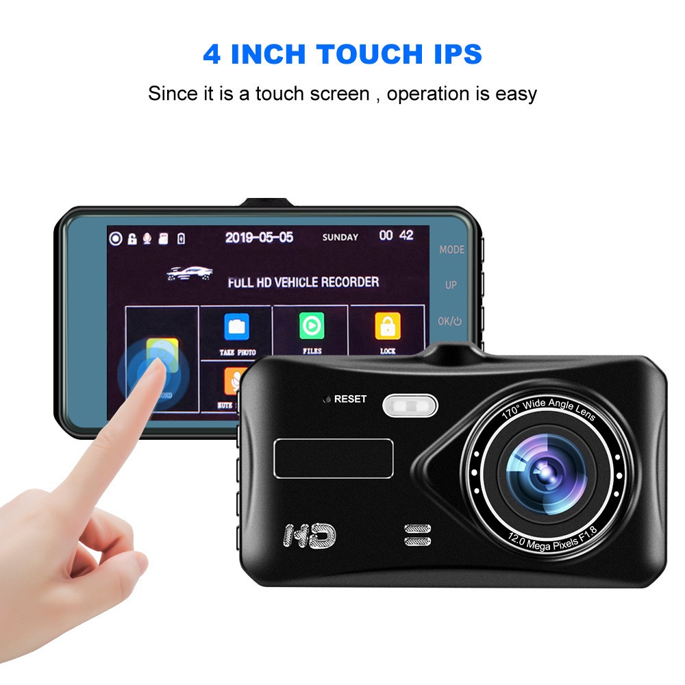 Camera Hành Trình YUECAI Màn Hình Cảm Ứng 4 Inch HD Ống Kính Kép 1080p Hàng Nội Địa Đạt Chuẩn Châu Âu8