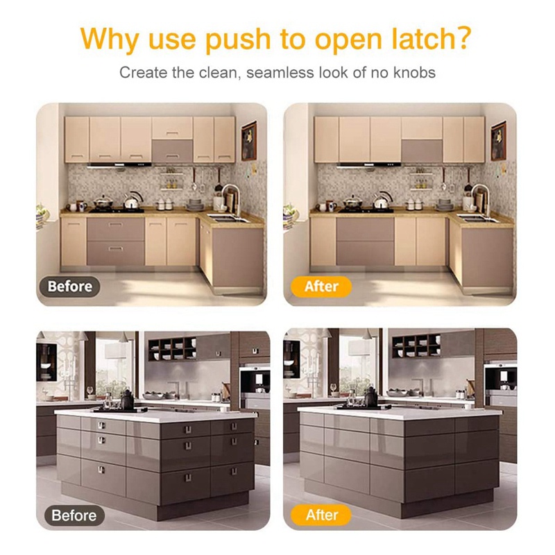 Bộ 6 Bản Lề Dạng Nhấn Cho Cửa Tủ Nhà Bếp Chuyên Dụng