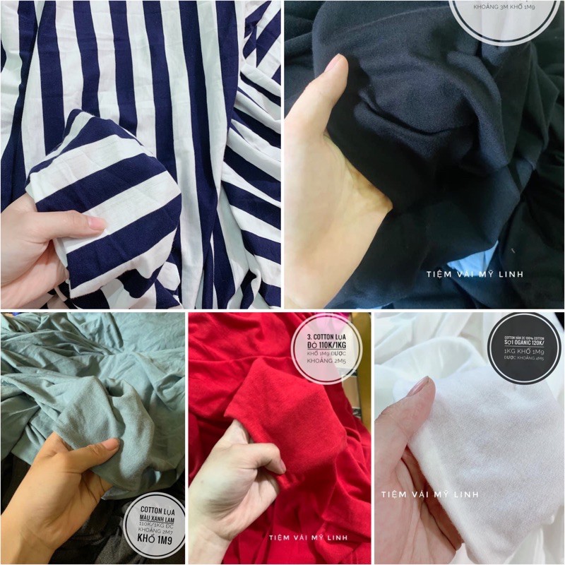 [Đang Sale ]  Vải cotton lụa Hàn 110k/1kg có 9 màu