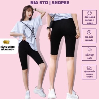 Quần legging đùi nữ cạp cao / Quần legging ngố đùi thái cạp chun siêu mịn bigsize chất dày đẹp