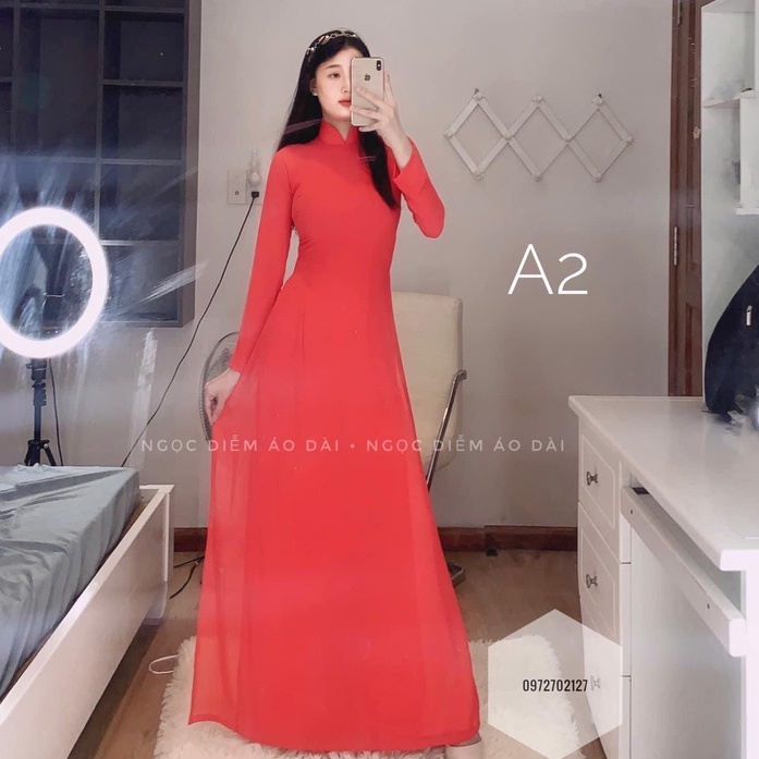 BST Áo Dài may sẵn  Áo Dài Truyền Thống 4 Tà may sẵn - giá Cả bộ