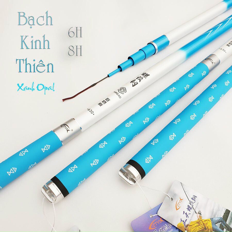 Cần Câu Đài Bạch Kinh Thiên Xanh 6H, 8H, 10H tặng kèm ngọn phiên bản 2023