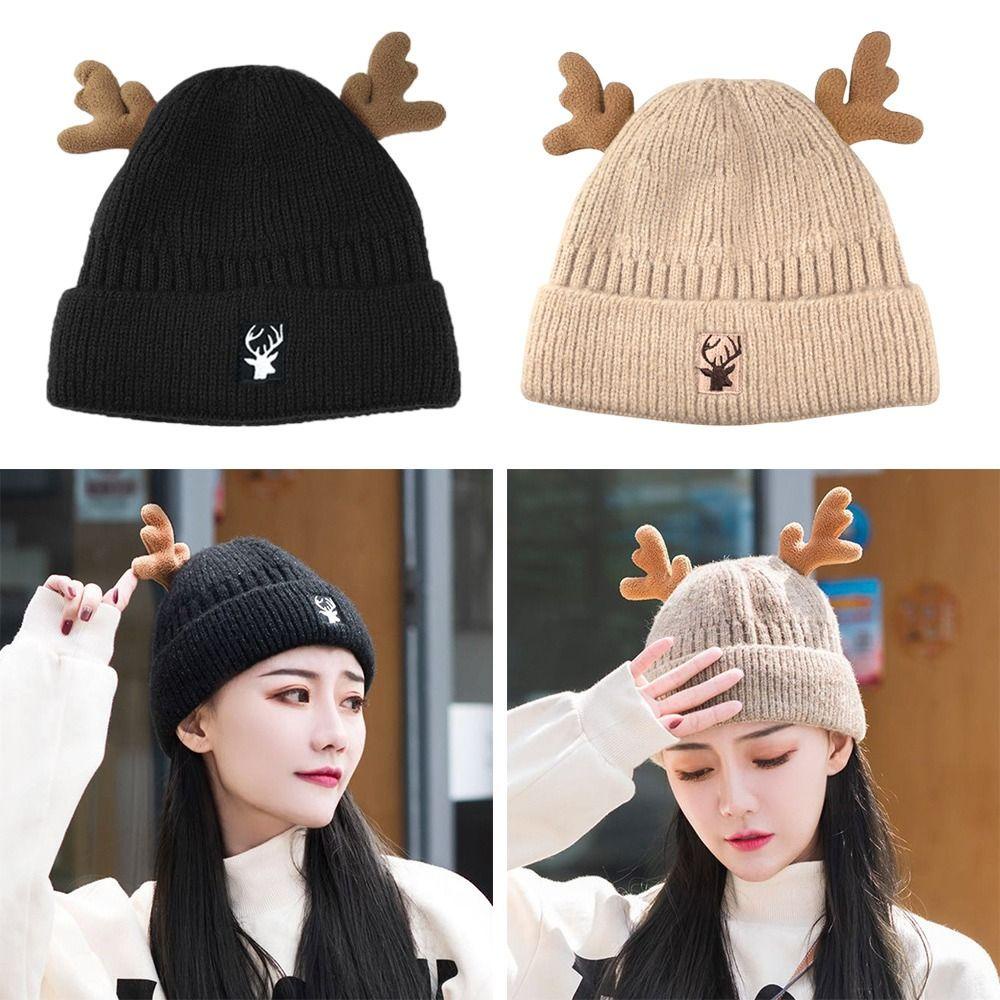 MYRONGVN Mũ Len Sừng Hươu Dễ Thương