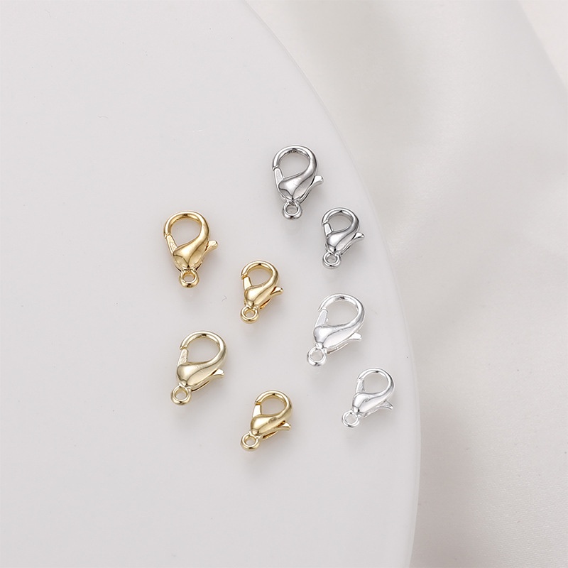 Móc Cài Nối DIY Mạ Vàng 4K Màu Vàng Đồng Hình Trái Tim Kẹp Nối Đồ Trang Sức Vòng Tay Trang Sức