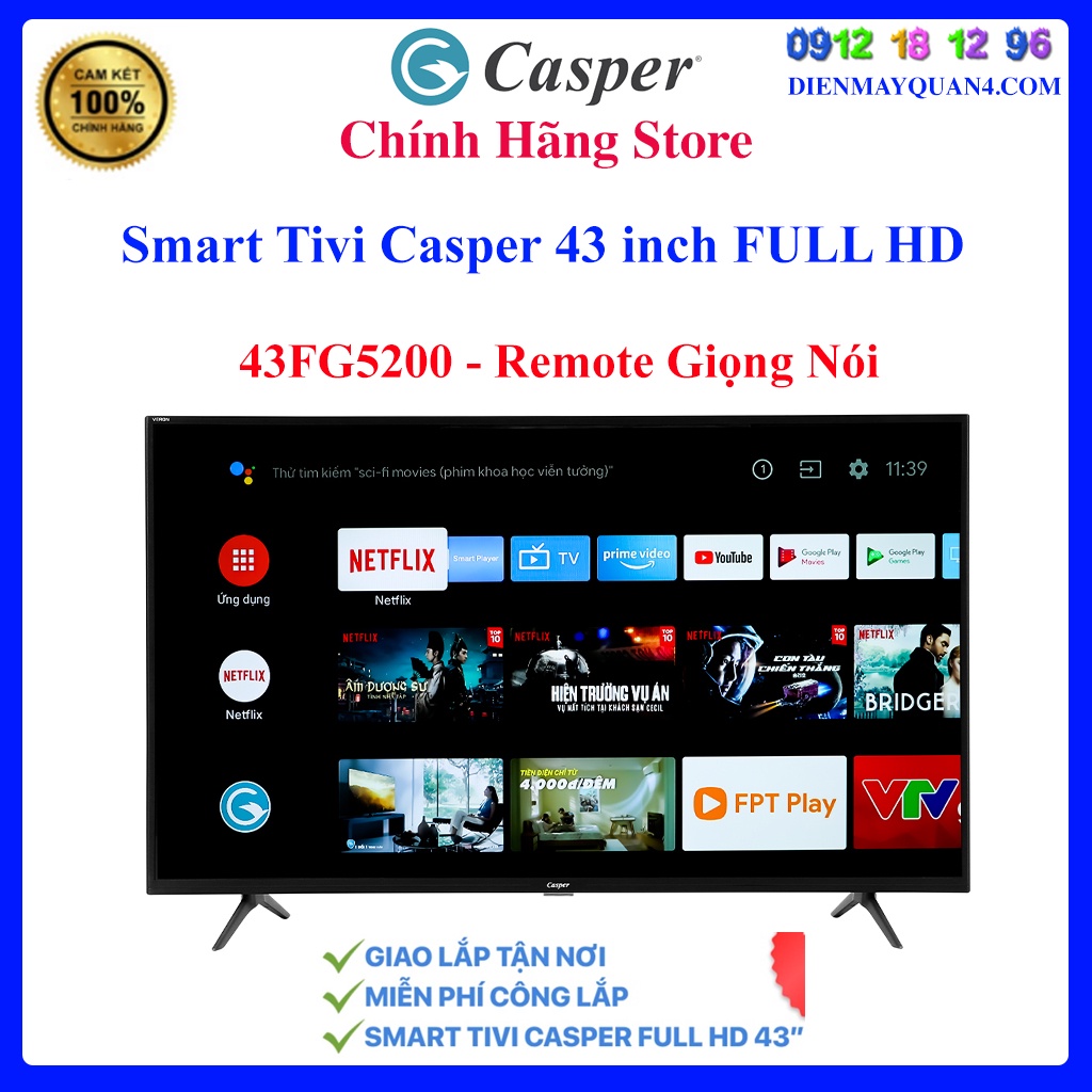 [Mã ELHAMS5 giảm 6% đơn 300K] Android Tivi Casper 43 inch 43FG5200