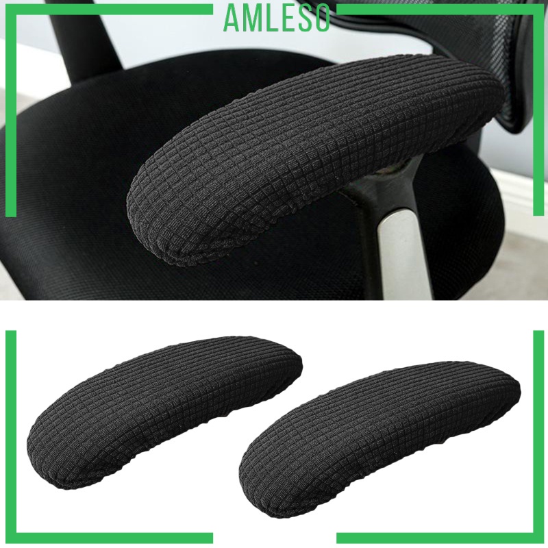 [AMLESO] Elastic Chair Armrest Covers Office Chair Elbow Arm Rest Protector - Black