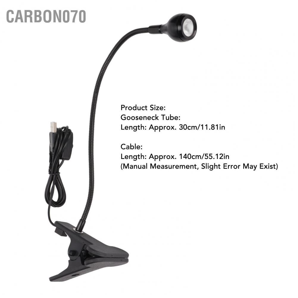 Carbon070 3W UV Glue Curing Lamp Adjustable Aluminum Alloy ABS USB Led Light Ultraviolet with Clip Control Switch Gooseneck