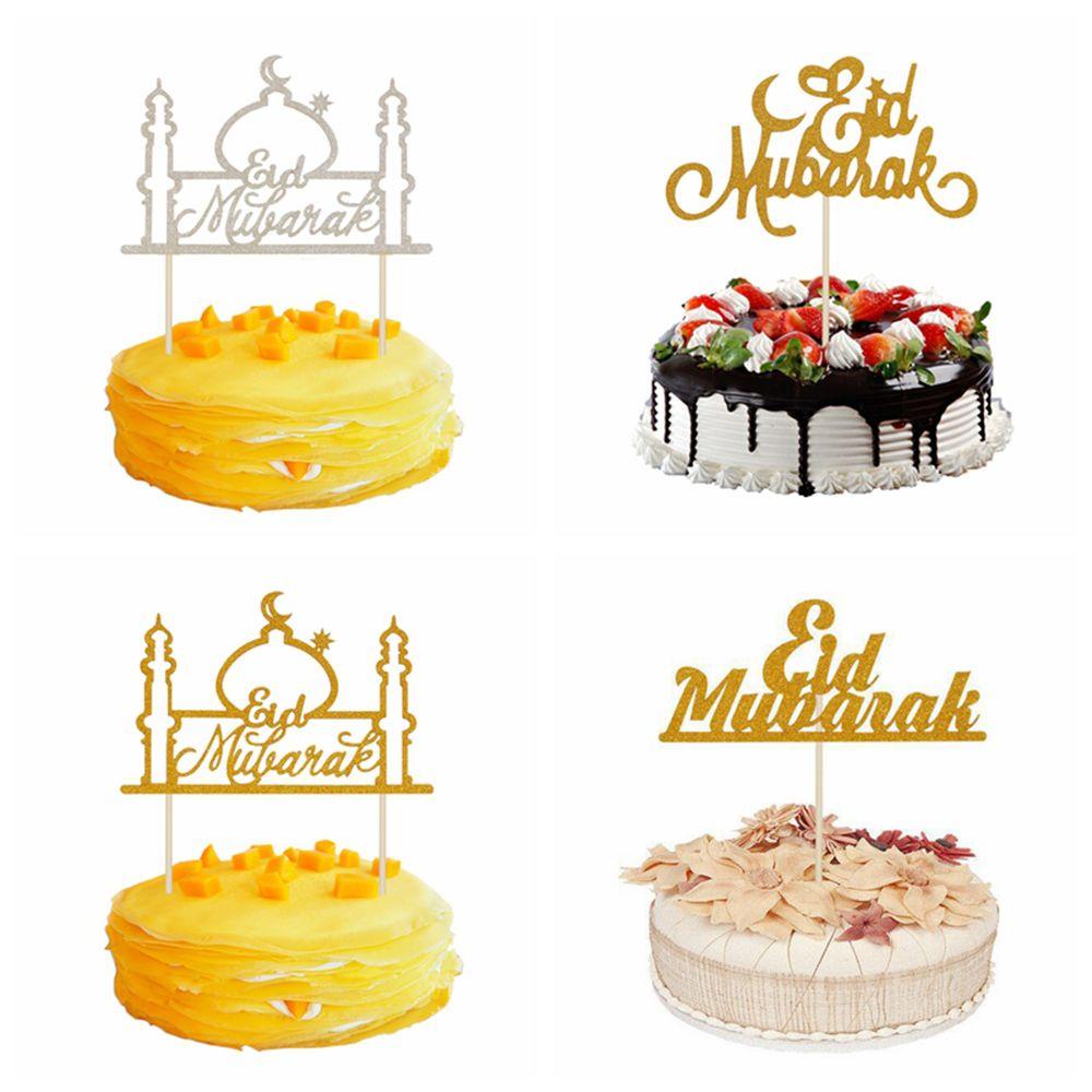YNATURAL Set 1 / 10 Que CắM Trang Trí BáNh Kem HọA TiếT Eid Mubarak ĐộC ĐáO