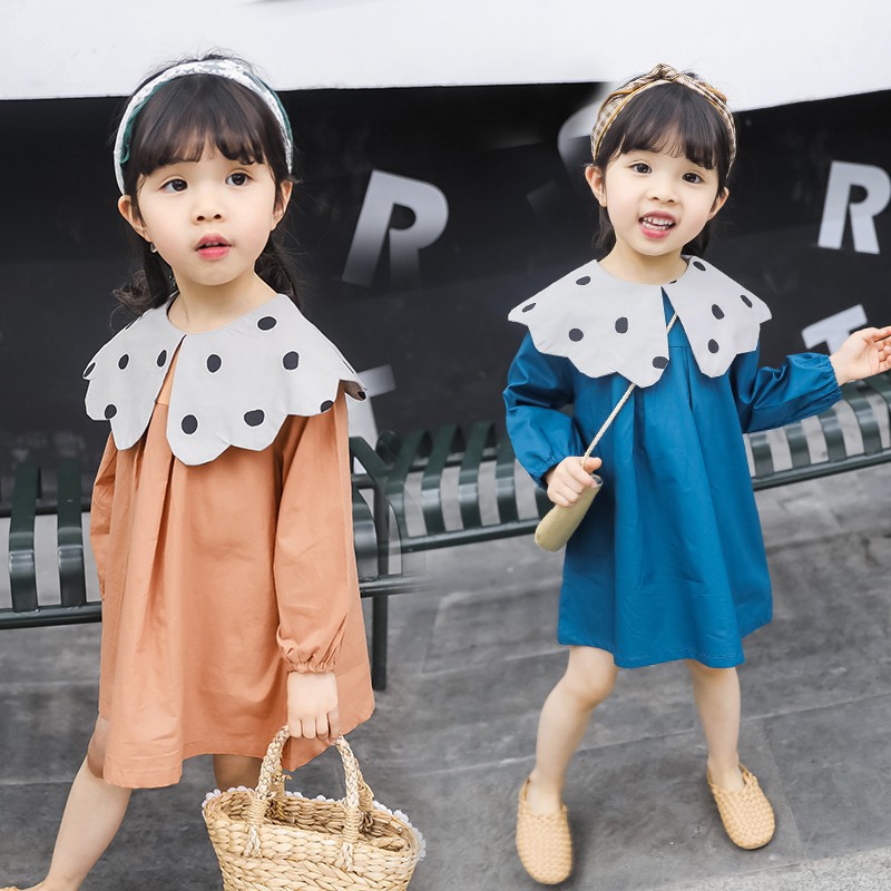 Đầm dài không tay họa tiết chấm bi cho bé gái