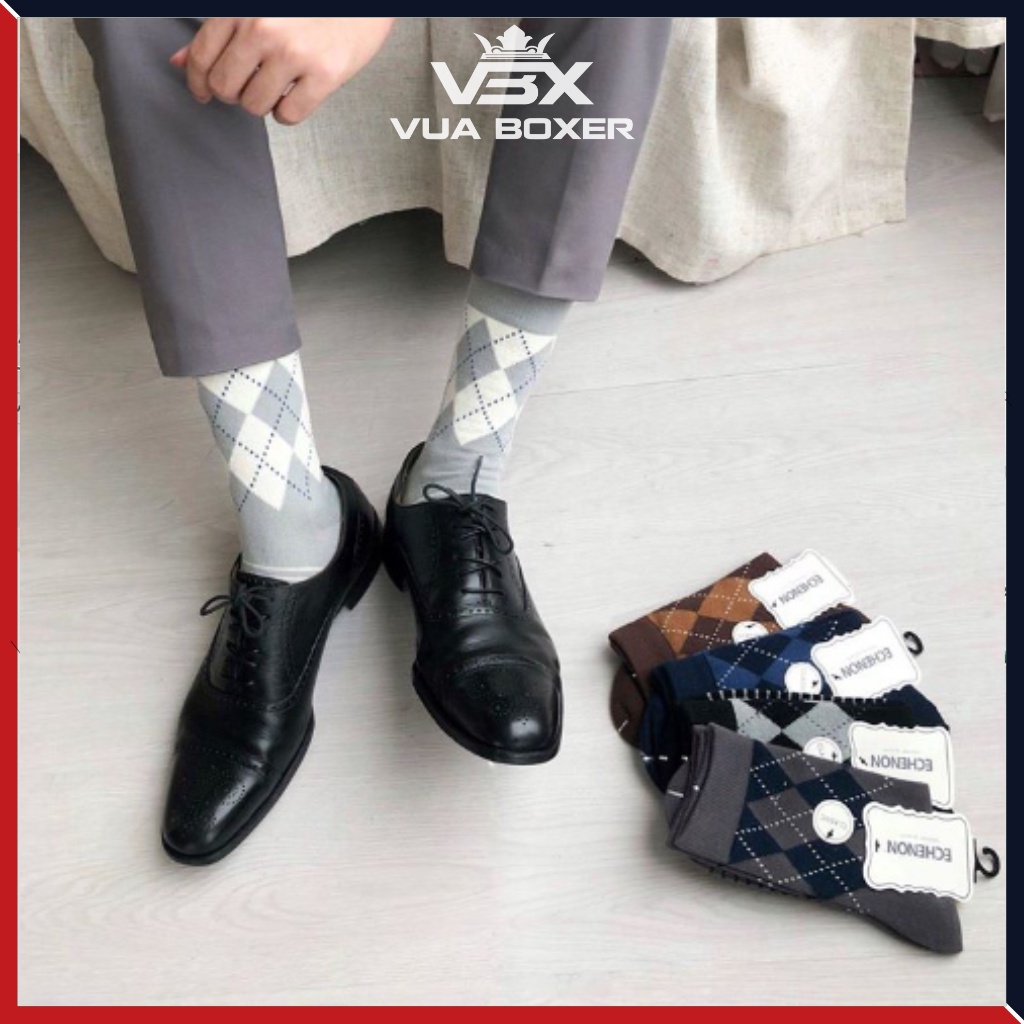 Tất nam cao cổ vớ quả trám tất QUÝ ÔNG cotton cao cấp thấm hút kháng khuẩn ECHENON-01