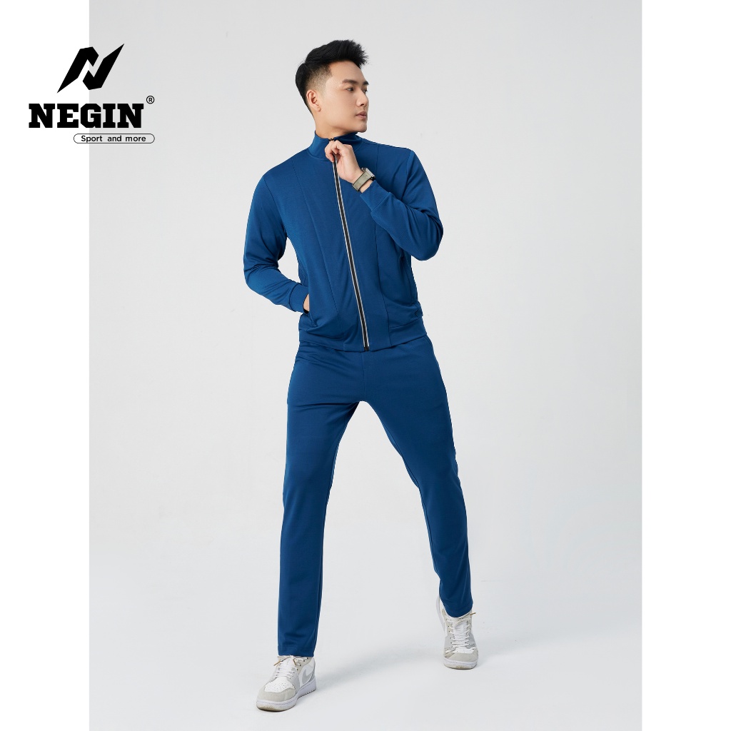 Bộ Quần Áo Thể Thao Nam NEGIN Chất Liệu Nỉ Cá Không Xơ Xù Khi Mặc, Giữ Ấm Tốt, Thiết Kế Dài Tay, Có Logo Sau Cổ BNI519M