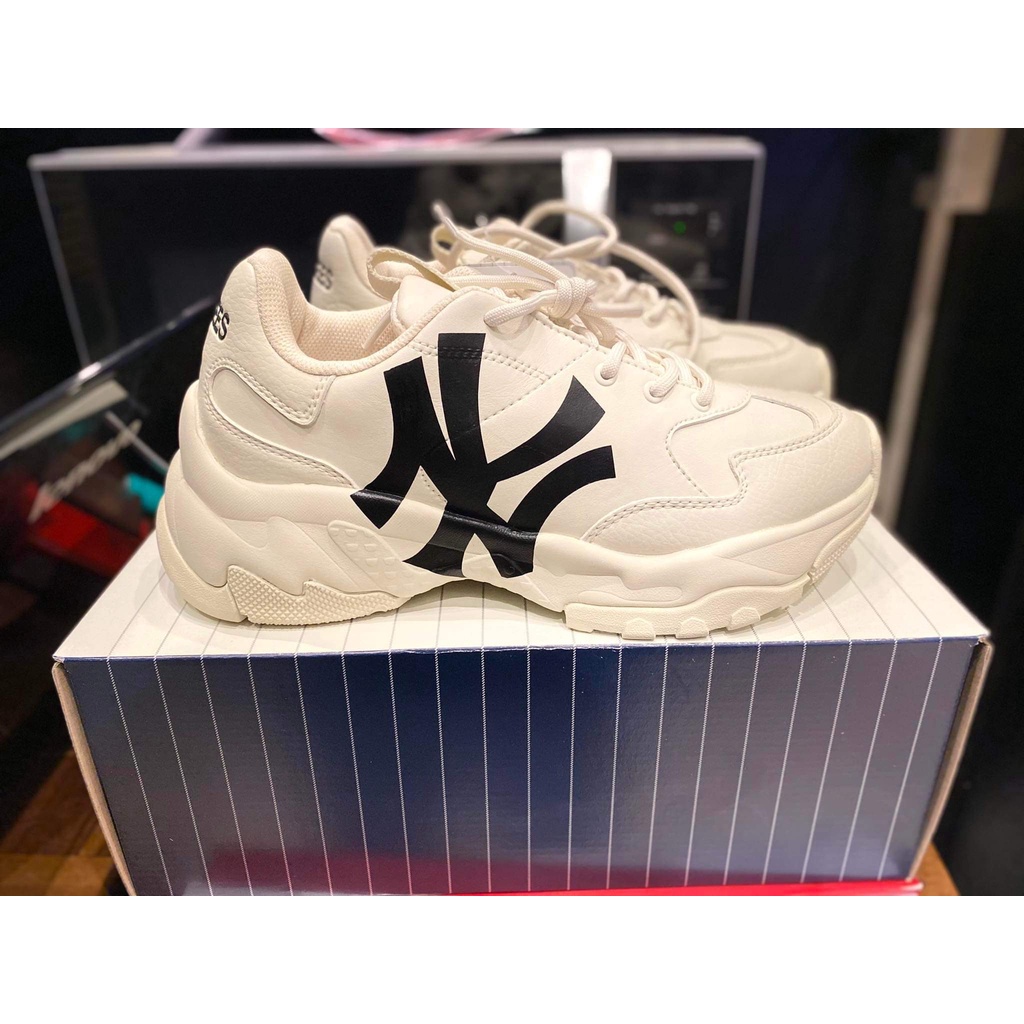 [CHÍNH HÃNG] - GIÀY SNEAKER MLB BIG BALL CHUNKY A NEW YORK YANKEES - *MÀU TAN LOGO ĐEN* -  Code: 32SHC1011 50B