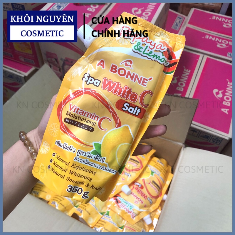 Combo Muối Tắm Vitamin C Vị Đu Đủ Và Chanh Thái Lan Combo 2 Túi, 3 Túi, 4 Túi, 5 Túi 350gr