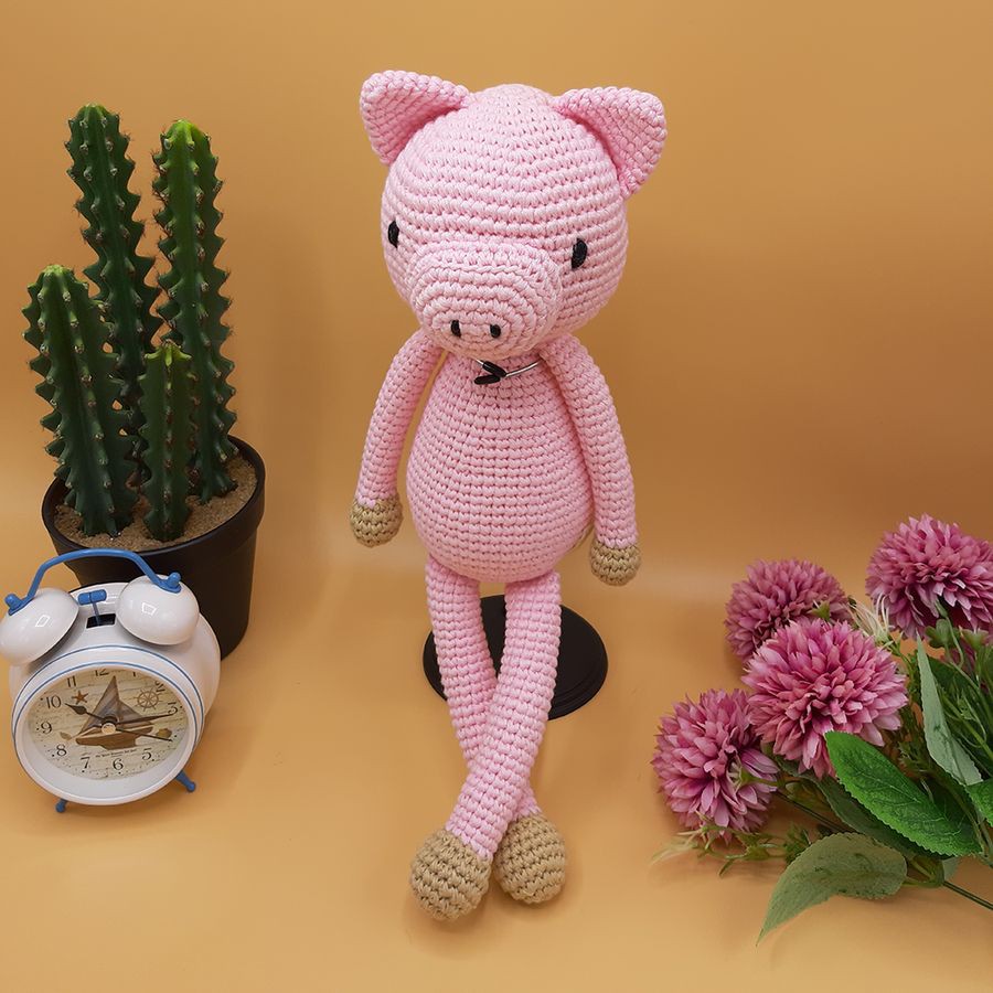 Gấu bông handmade - Lợn Piggy Ehon quà tặng thú len nhồi bông siêu dễ thương cho bé - SP000283
