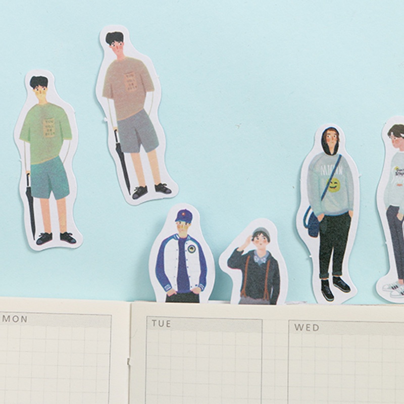 40 Miếng dán washi hình người dùng trang trí sổ tay