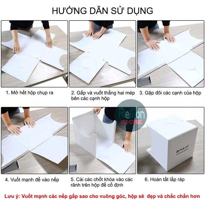 Hộp chụp sản phẩm Puluz 2 bảng LED 6 màu Backdrops size 24x23x22cm