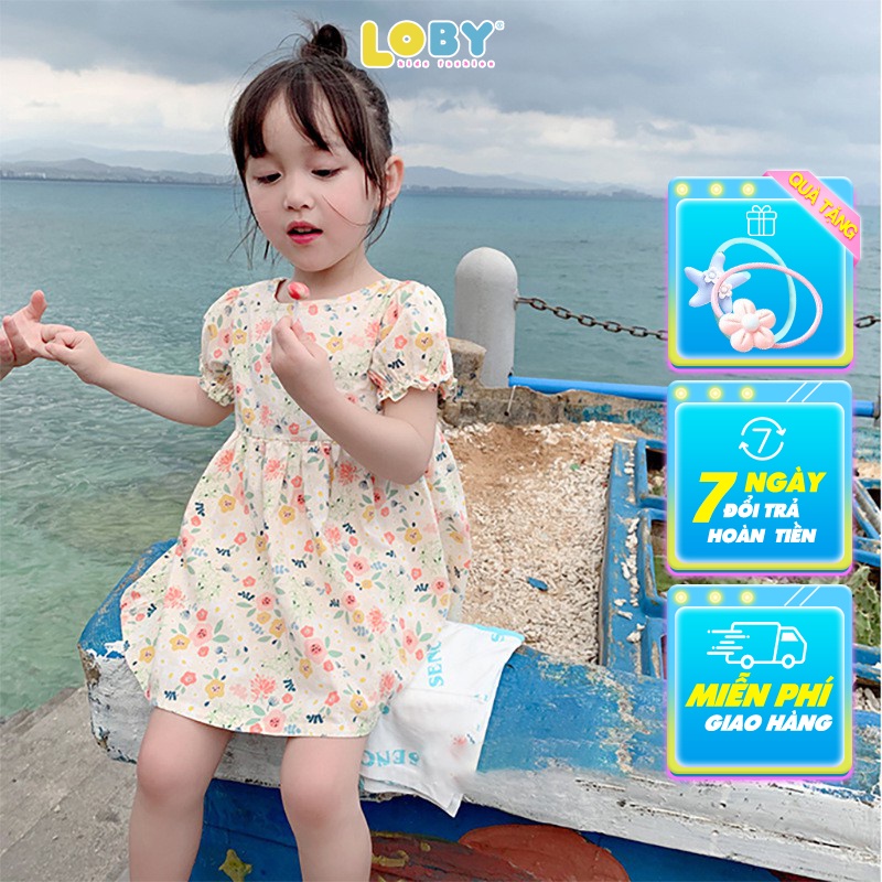 Váy bé gái dáng xòe LOBY in họa tiết hoa nhí V0401094 (8 tháng - 5 tuổi)