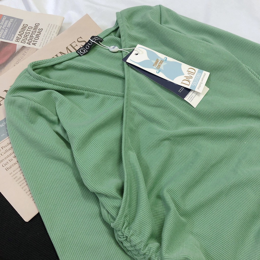 [ Mã FAMAYWA2 giảm 10K đơn 50K] Đầm body tăm cổ chéo rút eo vải mềm co giãn , đầm hotgirl | BigBuy360 - bigbuy360.vn