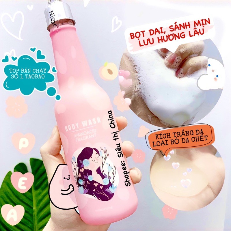 Sữa Tắm Tạo Bọt Trắng Da NICOR BODY WASH Siêu Sạch Da Lưu Hương Lâu