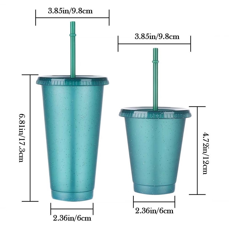 Bình Nước Nhựa 480 / 700ML Có Thể Tái Sử Dụng Kèm Ống Hút