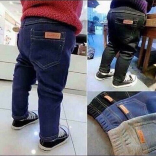 Quần nỉ lót lông giả jean phong cách 7-18kg