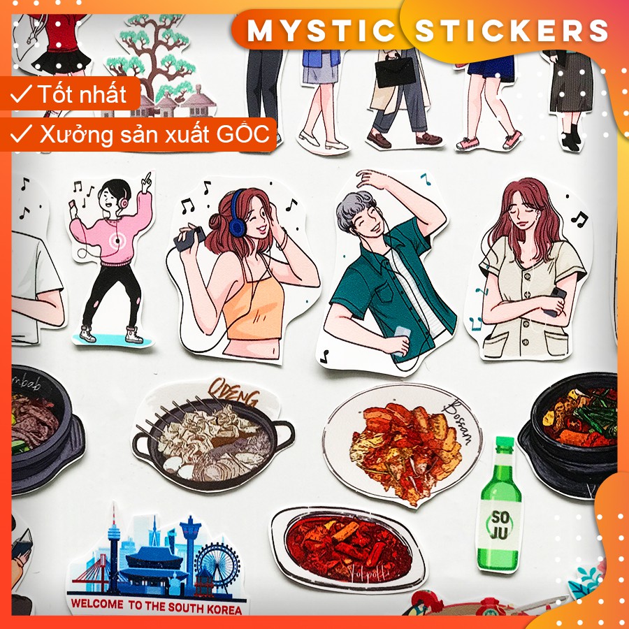 [HÀN QUỐC] 37 Sticker chống nước/ trang trí,dán xe laptop mũ bảo hiểm vali...