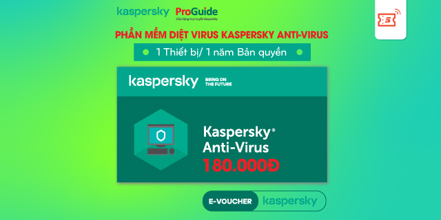Toàn Quốc - Phần Mềm Diệt Virus Kaspersky AntiVirus 1 user/1 năm - Bảo hành 12 tháng