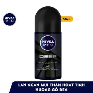 Lăn ngăn mùi nivea men deep than đen hoạt tính - 80031