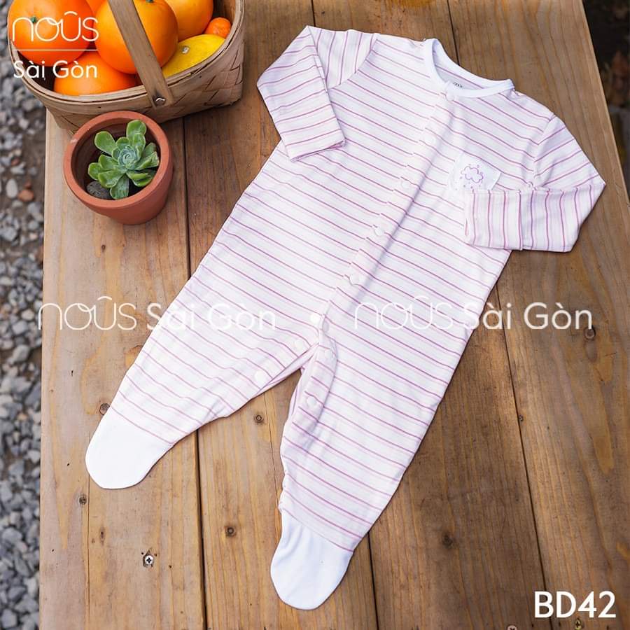 Bộ bodysuit liền tất kẻ petit nous