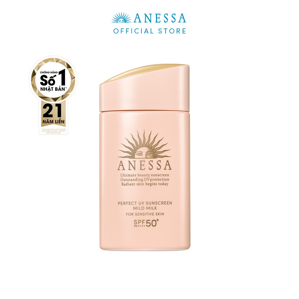 [HB GIFT] Sữa chống nắng dịu nhẹ cho da nhạy cảm Anessa Perfect UV Sunscreen Mild Milk SPF 50+ PA++++ 60ml